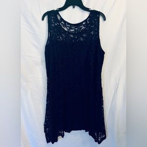 Knee length lace dress, navy blue